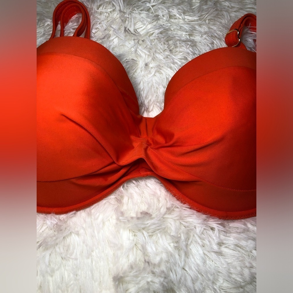 🍊VENUS Bright Orange Underwire Swim Top size 32D🍊 - Picture 5 of 11